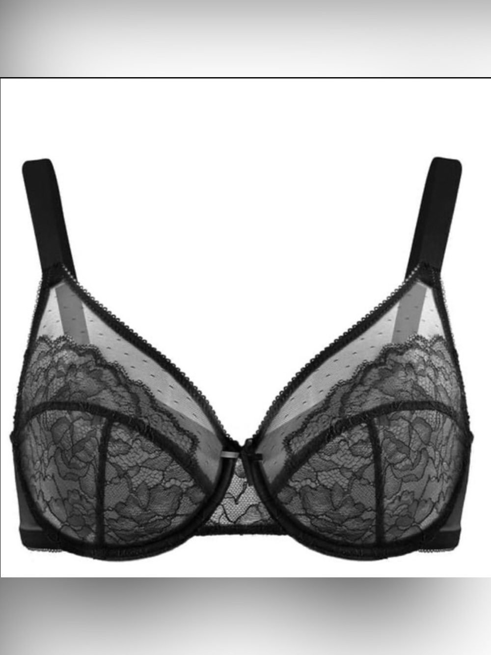 HSIA Unlined Sheer Black Lace Underwire Bra 44G Whimsigoth NWT